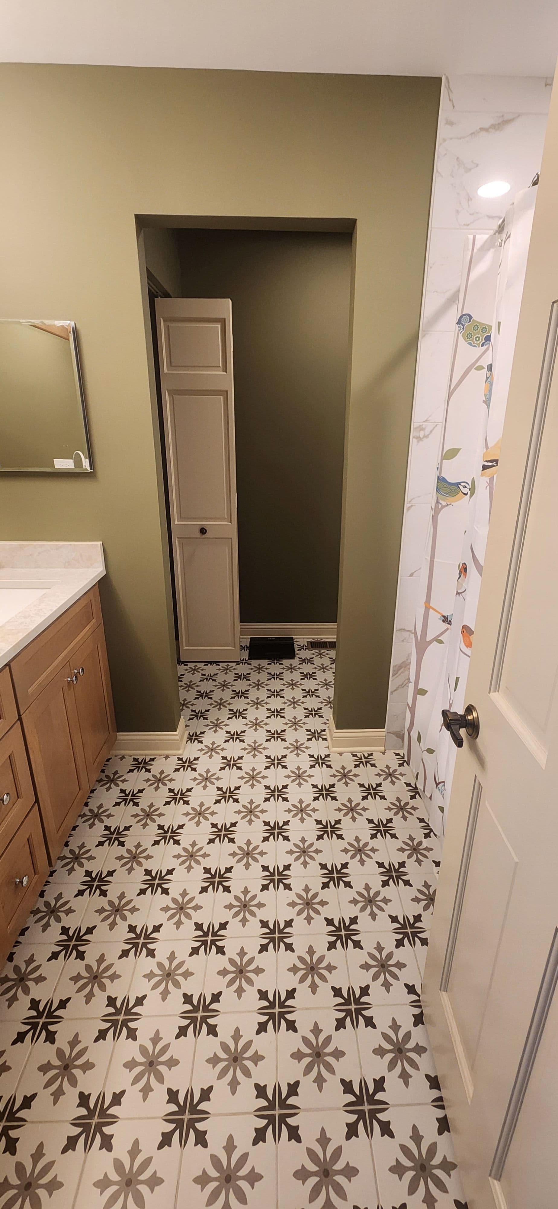 Modern Earthy Bathroom Makeover in Orland Park
